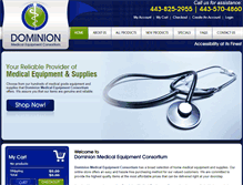 Tablet Screenshot of dominionmedicalequipment.com